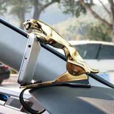 LEOPARD , CHEETAH , PHONE HOLDER || GOLD PLATED || METAL TOUCH [FREE SHIPPING]