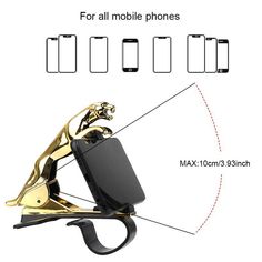 LEOPARD , CHEETAH , PHONE HOLDER || GOLD PLATED || METAL TOUCH [FREE SHIPPING]